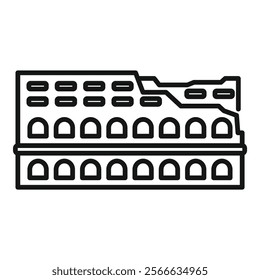 Simple illustration of the colosseum representing ancient roman architecture