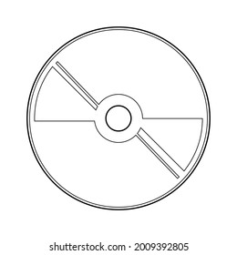 Ilustración simple de disco compacto o disco duro Icono de componente de equipo personal