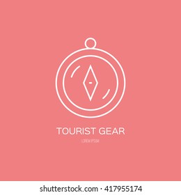 Simple illustration of a compass. Compass made in line style vector. 