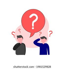 simple illustration of confused man, question mark
