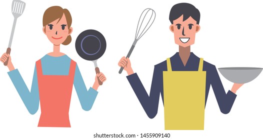 Simple illustration of cooking materials