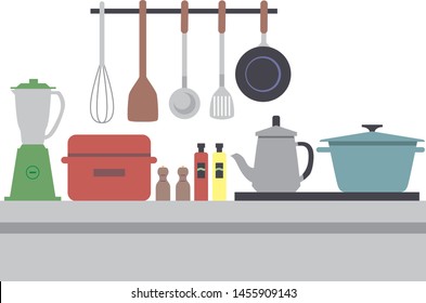 Simple illustration of cooking materials