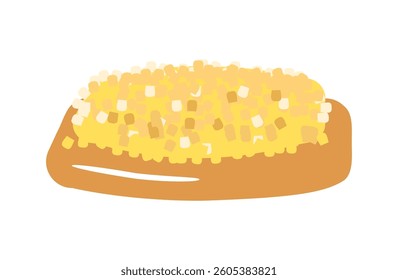 A simple illustration of a corn bread roll.