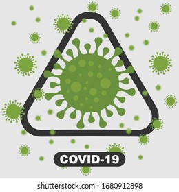 Simple illustration of coronavirus warning wuhan vector design