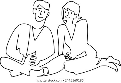 A simple illustration couple