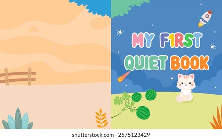 Simple illustration of the cover of Quiet Book Print