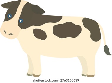 Simple illustration of a cow, vector material