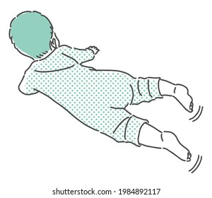 simple illustration of crawling baby 