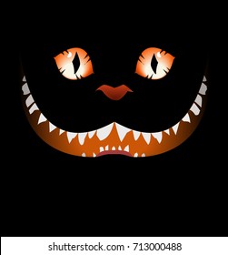 Simple Illustration Of A Creepy Halloween Cat