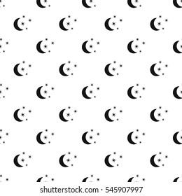  Simple illustration of crescent and star vector pattern for web