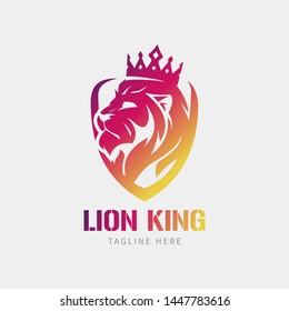 Simple illustration Crown of lion king logo mascot