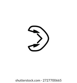 Simple illustration of a curved arrow, symbolizing direction and movement