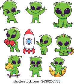 simple illustration of cute alien character