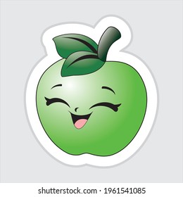 simple illustration, cute apple fruit. for a children's book.