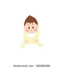 Simple illustration of cute baby boy