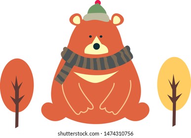 Simple illustration of cute bear