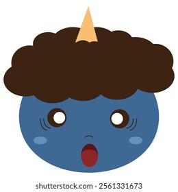 A simple illustration of a cute blue demon