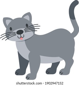 Ilustración simple de un gato lindo