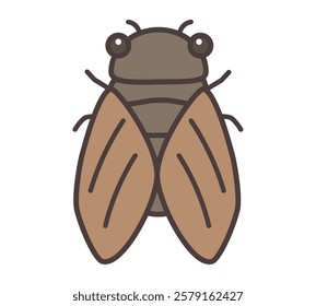 A simple illustration of a cute cicada.