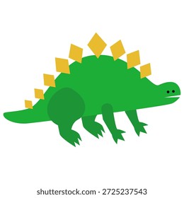 Eine einfache Illustration eines süßen Dinosauriercharakters mit Spitzen auf dem Rücken.