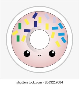 a simple illustration of a cute donut vector. can be used for children's books