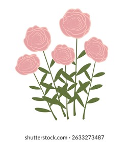 Simple illustration cute flowers pastel 