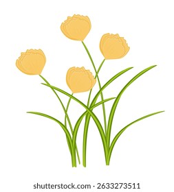 Simple illustration cute flowers pastel 