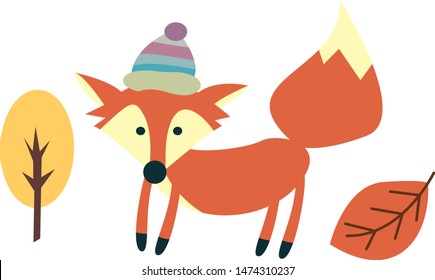 Simple illustration of cute fox