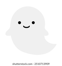 Simple illustration of cute ghost on halloween
