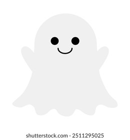 Ilustración simple de lindo fantasma en halloween