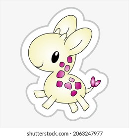 simple illustration of a cute giraffe vector. can be used for children's books