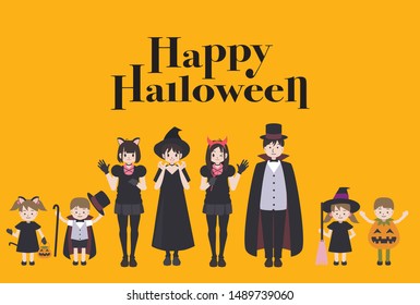 A simple illustration of a cute Halloween event