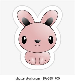 ilustración simple del vector plano de conejo lindo, puede ser utilizada para libros infantiles