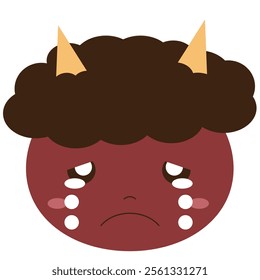 A simple illustration of a cute red demon