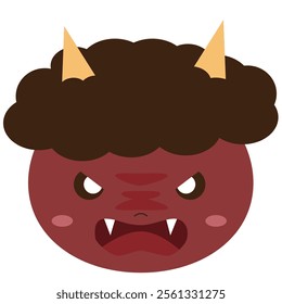 A simple illustration of a cute red demon