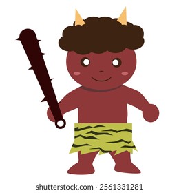 A simple illustration of a cute red demon