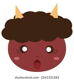 A simple illustration of a cute red demon