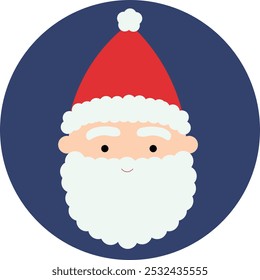 Simple Illustration of Cute Santa Claus