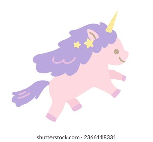 simple illustration of cute unicorn