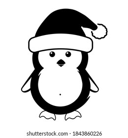 Simple illustration of cute winter penguin for Christmas holiday
