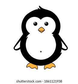 Simple illustration of cute winter penguin for Christmas holiday