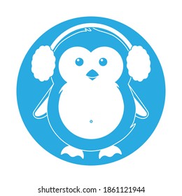 Simple illustration of cute winter penguin for Christmas holiday