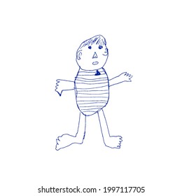 Simple  illustration of Dad drawn by 5 years old child.