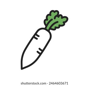 A simple illustration of a daikon radish