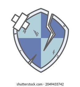 A simple illustration of a damaged shield