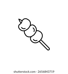 Einfache Illustration des Dango Spießes mit drei Mochi auf Stock