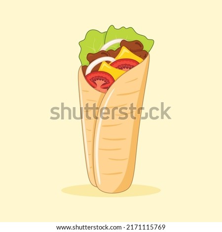 simple illustration of a delicious kebab