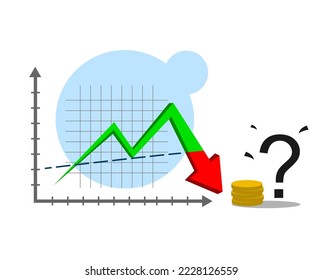 ilustración simple del diagrama de curva de demanda y suministro. Capital, economía y análisis. archivo de pasos