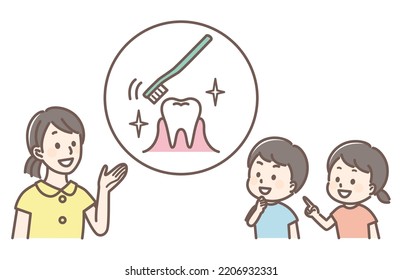 simple illustration for dentist and teeth