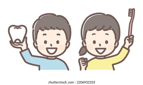 simple illustration for dentist and teeth